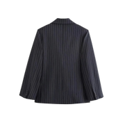 Nathalie | Klassisk Stribet Dobbeltradet Blazer