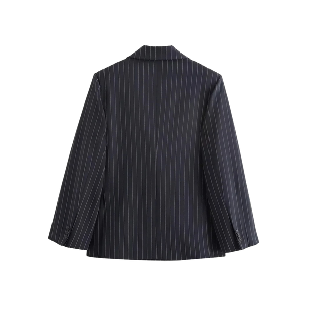 Nathalie | Klassisk Stribet Dobbeltradet Blazer