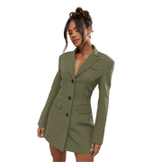 Marie-Louise | Sort Blazer Kjole med Enkel Knaplukning