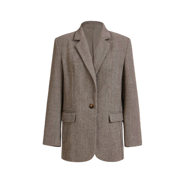 Nicole | Blazer Café Brun med Enkel Knap