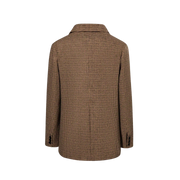 Mathilde | Brun Rute Blazer med Enkel Knaplukning