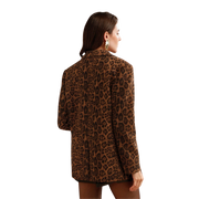 Marie-Claire | Ensfarvet Blazer med Leopardprint