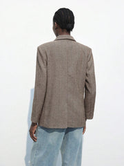 Nicole | Blazer Café Brun med Enkel Knap