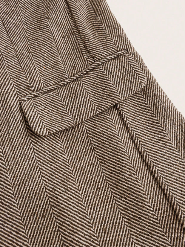 Nicole | Blazer Café Brun med Enkel Knap