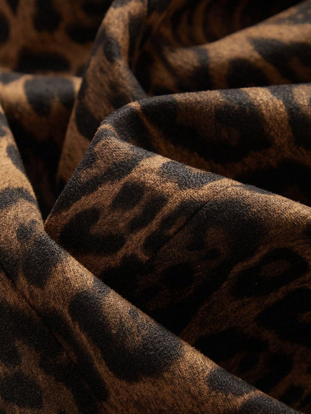 Marie-Claire | Ensfarvet Blazer med Leopardprint