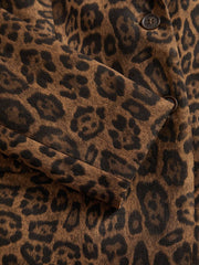 Marie-Claire | Ensfarvet Blazer med Leopardprint
