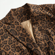 Marie-Claire | Ensfarvet Blazer med Leopardprint