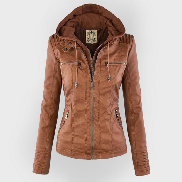 NORE | Mode leather jacket with hood