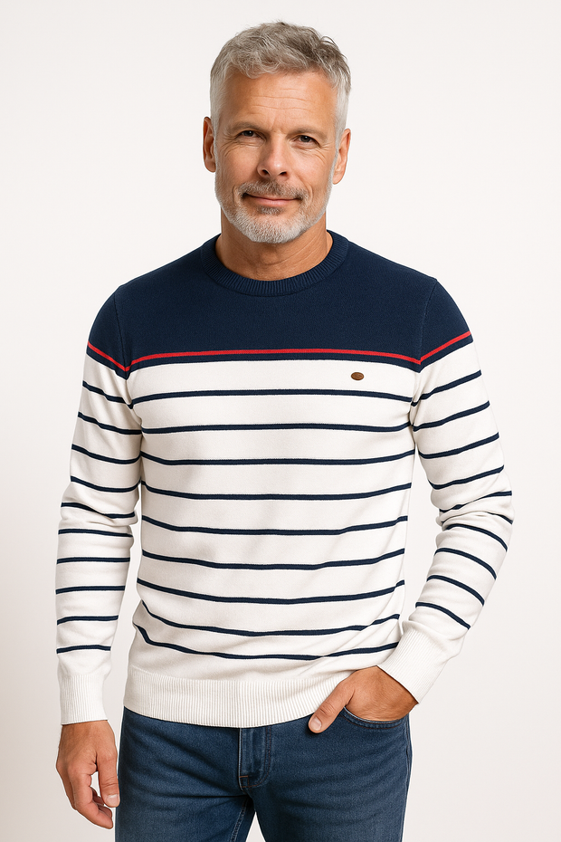 Men's Sweater with Stripe Design
