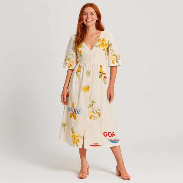 Printed Midi Dress