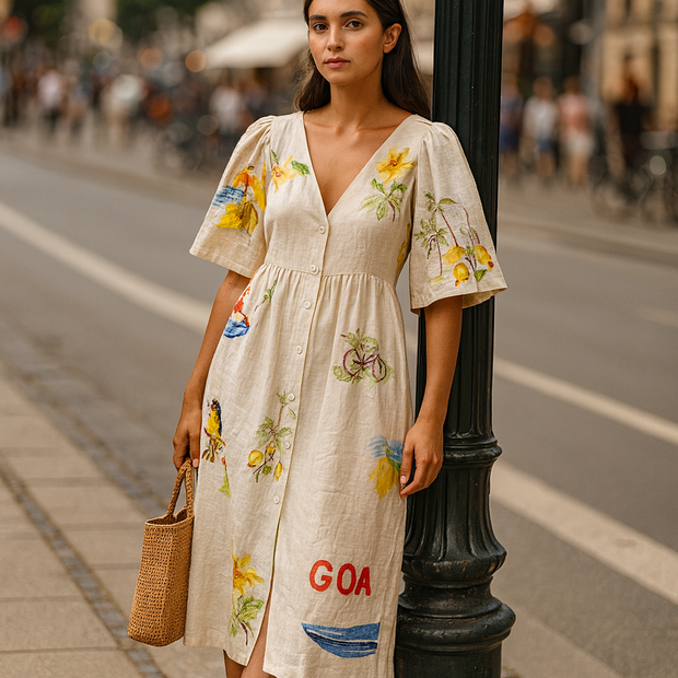 Printed Midi Dress