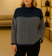 MALENE - COTTON TURTLENECK SWEATER