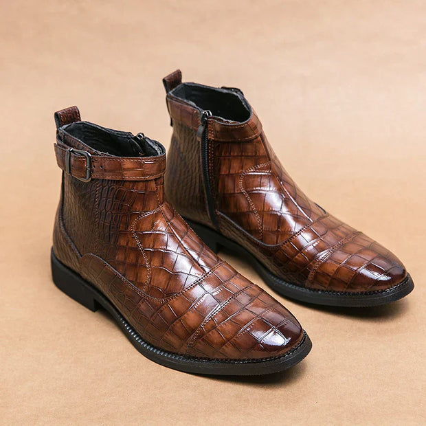 Dylan | Boots with Buckle in Vegan Leather