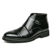 Parker | Boots with Double Buckle in Faux Leather