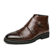 Parker | Boots with Double Buckle in Faux Leather