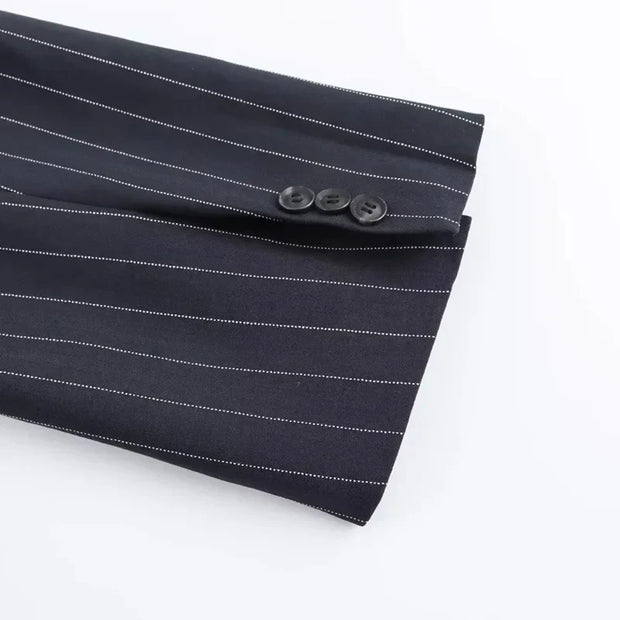 Nathalie | Klassisk Stribet Dobbeltradet Blazer