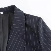 Nathalie | Klassisk Stribet Dobbeltradet Blazer