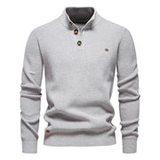 Men's Sweater with Button Design