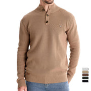 Men's Sweater with Button Design