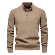 Men's Sweater with Button Design