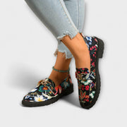 Orla – Multicoloured Loafers with Floral Design