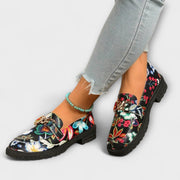 Orla – Multicoloured Loafers with Floral Design