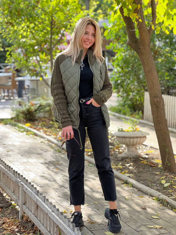 RIKKE®️ - Patchwork knitted jacket for women